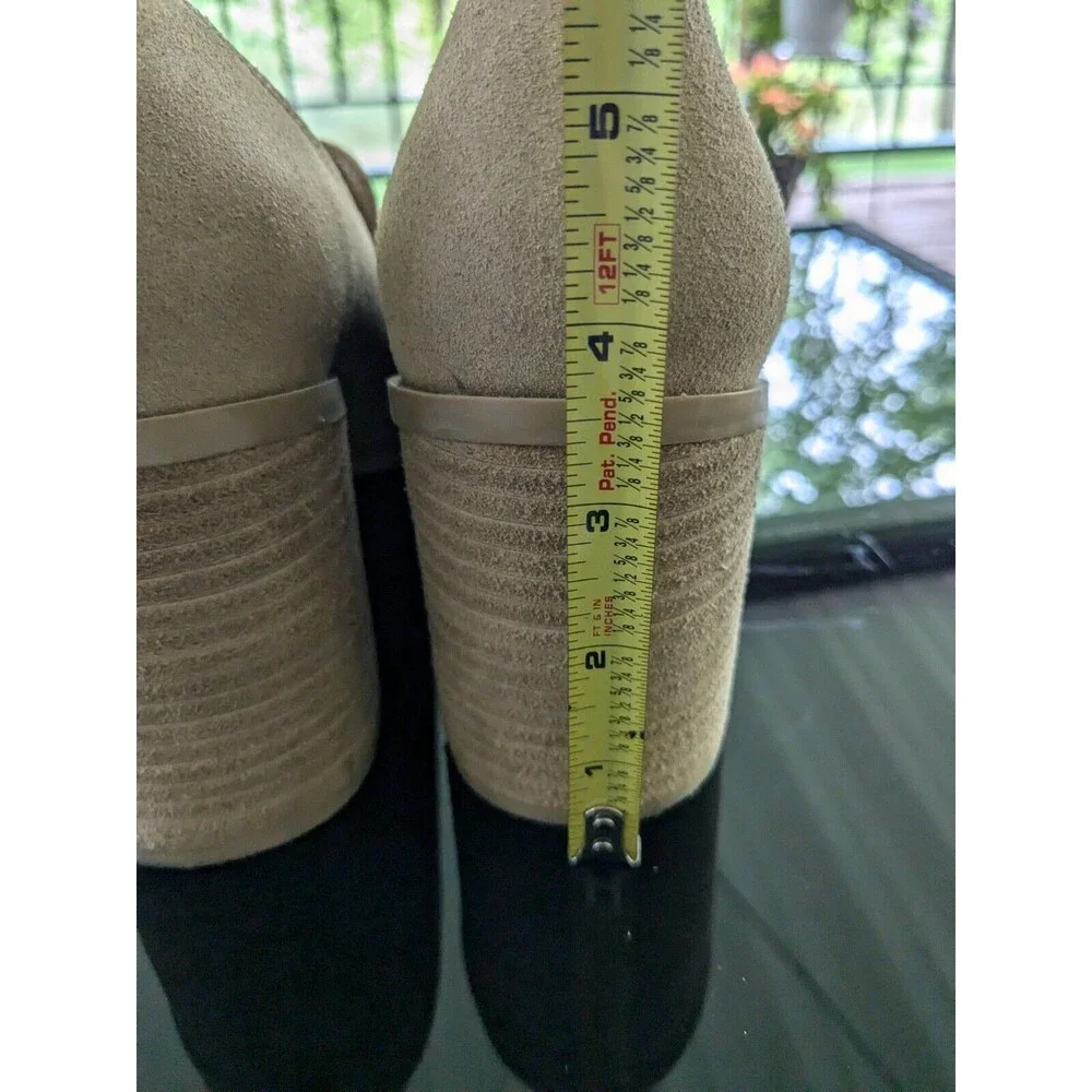 Joie Shoes Womens Sz 9.5 Wevenly Casual Comfort Tan Suede Block Heels Academia